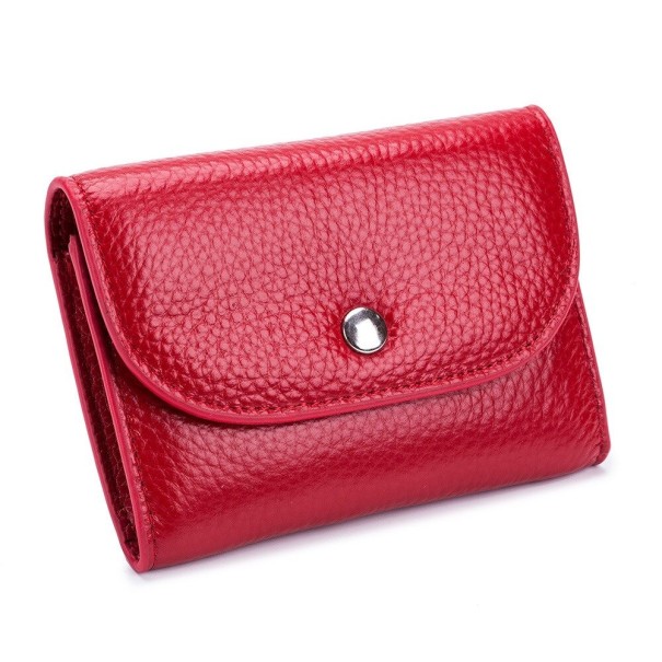 Dames leren portemonnee klein M177 rood