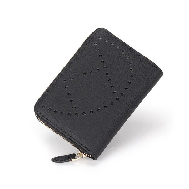 Dames leren portemonnee klein M273 zwart
