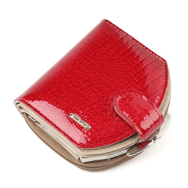 Dames leren portemonnee klein M302 rood
