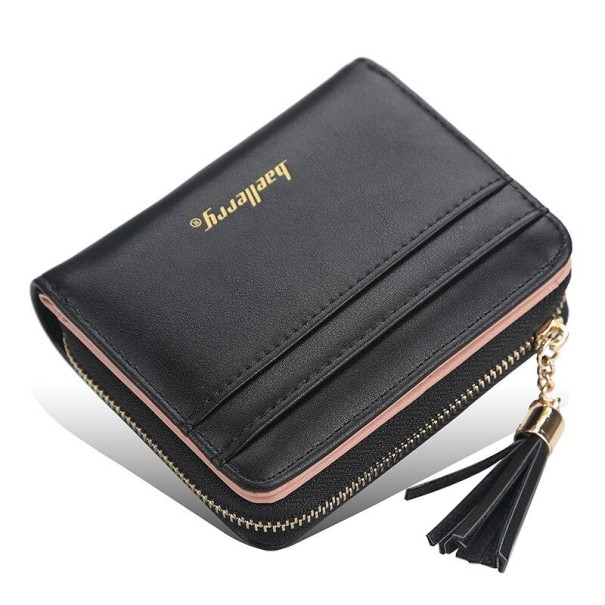 Dames leren portemonnee klein M306 zwart
