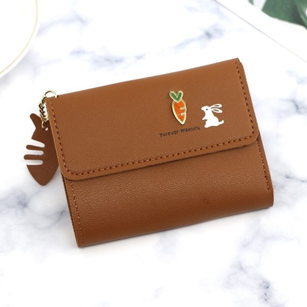 Dames leren portemonnee klein M410 bruin