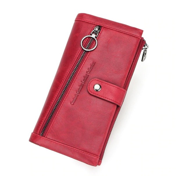 Dames leren portemonnee M332 rood L