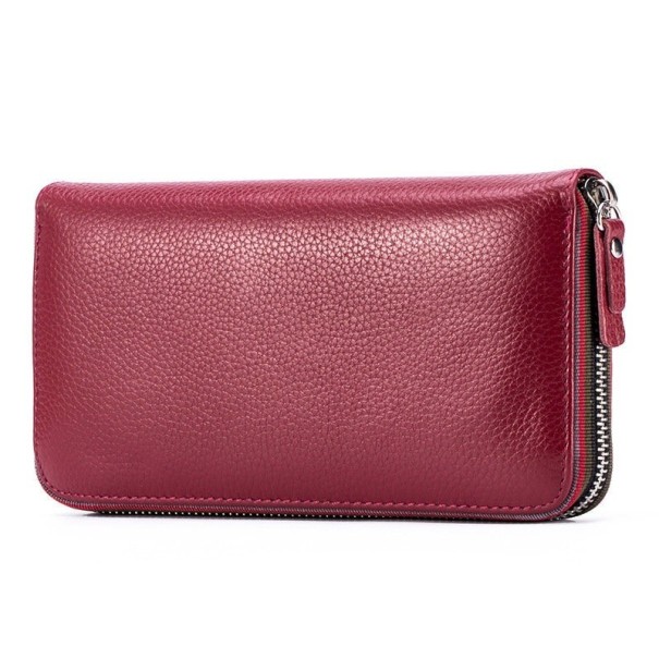 Dames leren portemonnee M350 wijnrood