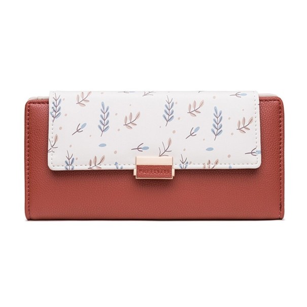 Dames leren portemonnee M384 baksteenrood