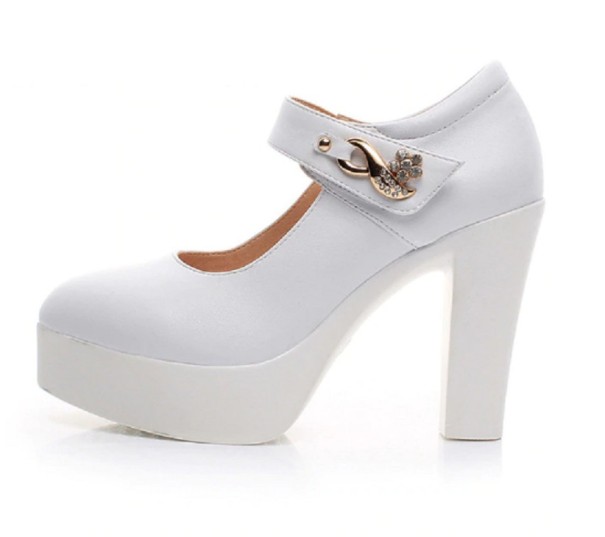 Dames leren pumps Alisia wit 42
