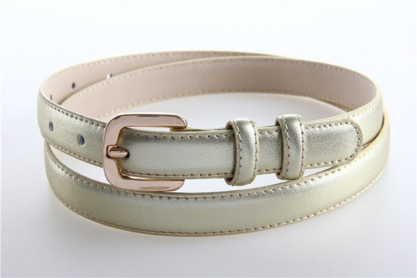Dames leren riem J2853 goud 100 cm