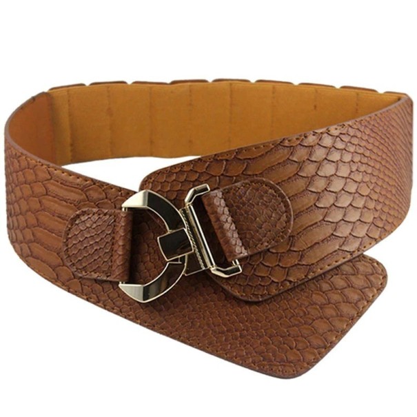 Dames leren riem L123 lichtbruin