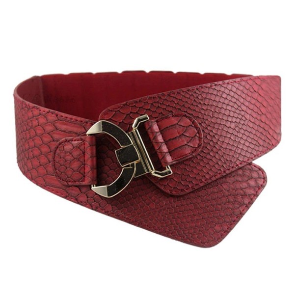 Dames leren riem L123 wijnrood