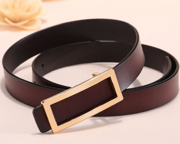 Dames leren riem L127 donkerbruin 110 cm 2