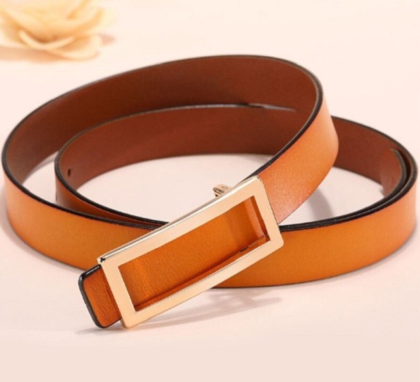 Dames leren riem L127 lichtbruin 95 cm 2