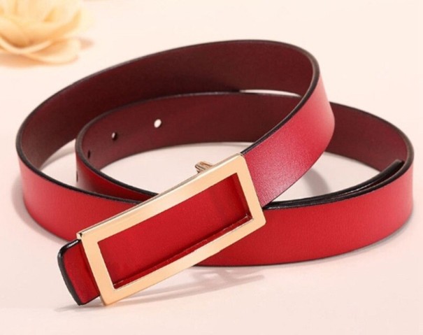 Dames leren riem L127 wijnrood 120 cm 2