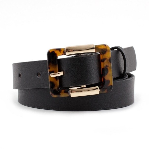 Dames leren riem L132 zwart 1