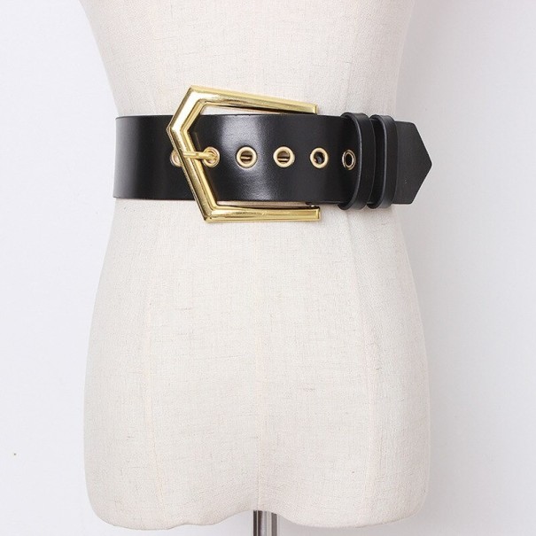 Dames leren riem L138 zwart