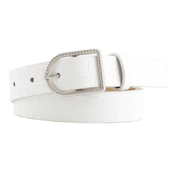 Dames leren riem L140 wit