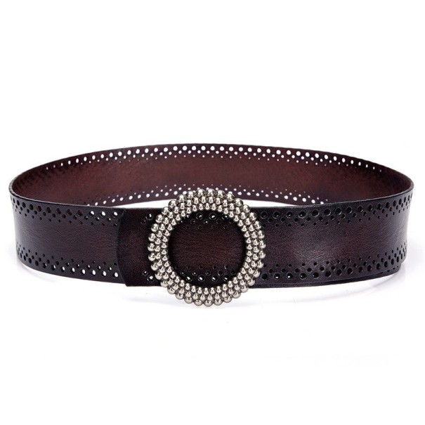 Dames leren riem L176 donkerbruin