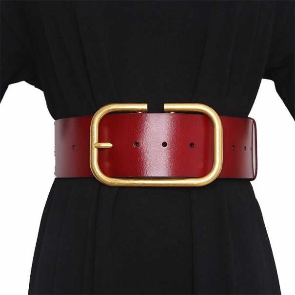 Dames leren riem L195 wijnrood