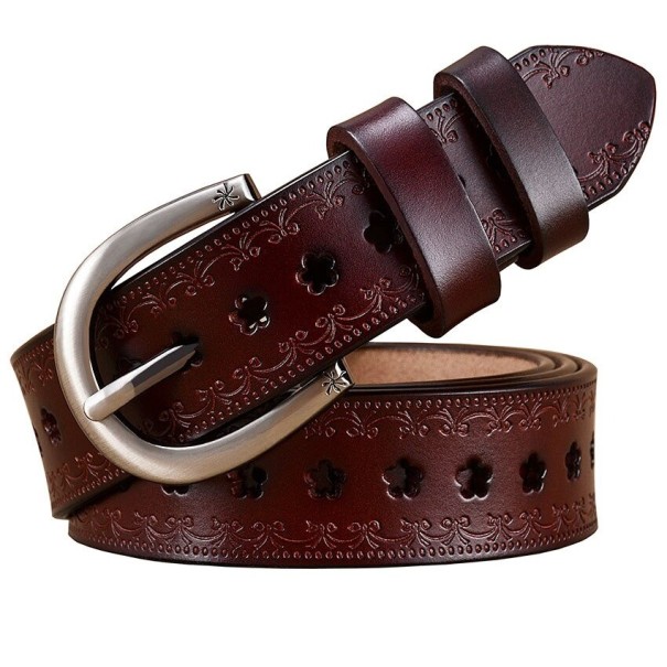 Dames leren riem L227 koffiekleur 95 cm