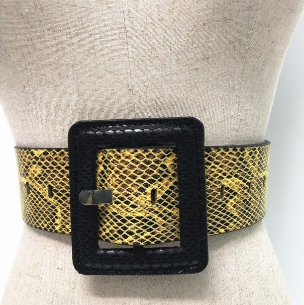 Dames leren riem L228 geel