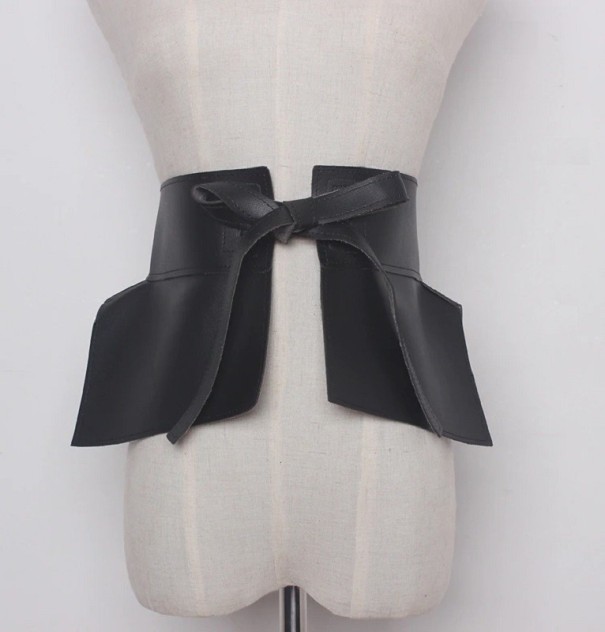 Dames leren riem L231 zwart