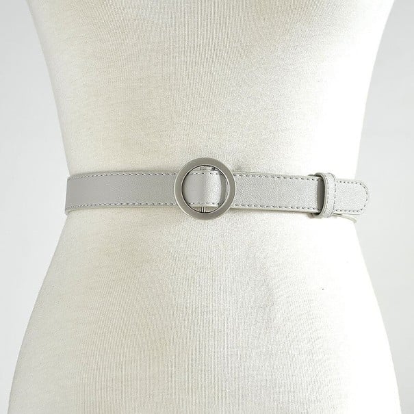 Dames leren riem L245 lichtgrijs
