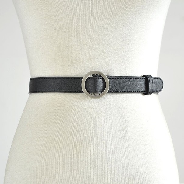 Dames leren riem L245 zwart