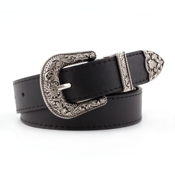 Dames leren riem L28 zwart