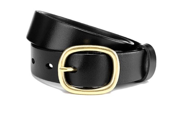 Dames leren riem L29 zwart 100 cm
