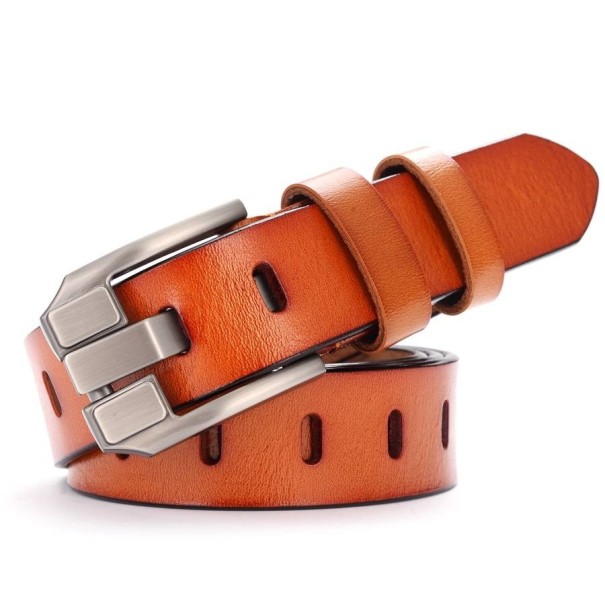 Dames leren riem L51 lichtbruin 100 cm