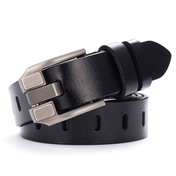 Dames leren riem L51 zwart 100 cm