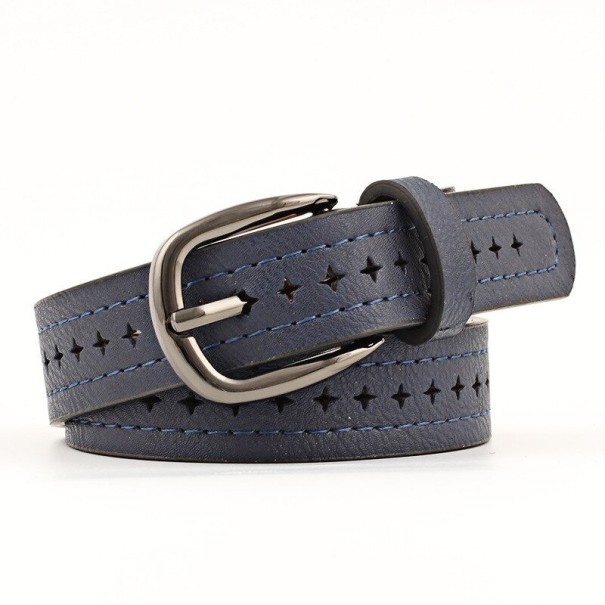 Dames leren riem L61 donkerblauw