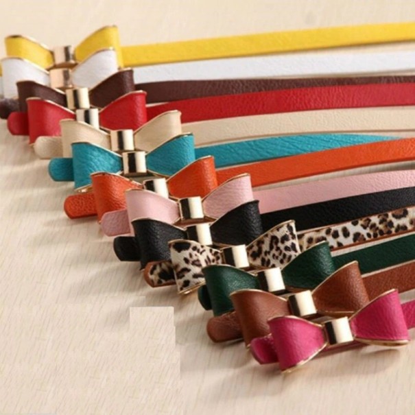 Dames leren riem met strik L67