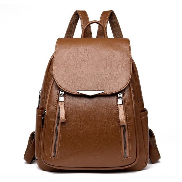 Dames leren rugzak E661 bruin