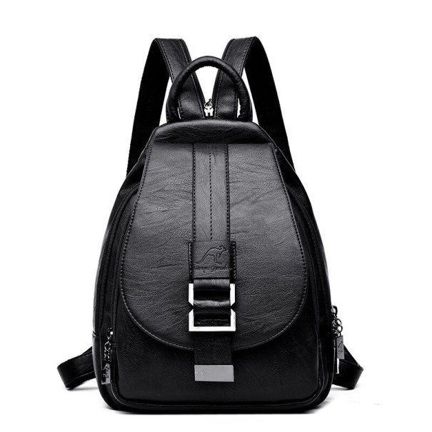 Dames leren rugzak E789 zwart
