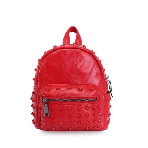 Dames leren rugzak E876 rood