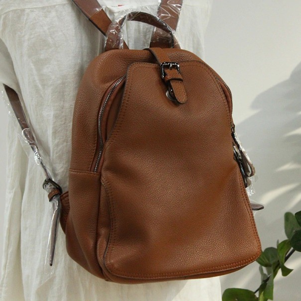 Dames leren rugzak E922 bruin