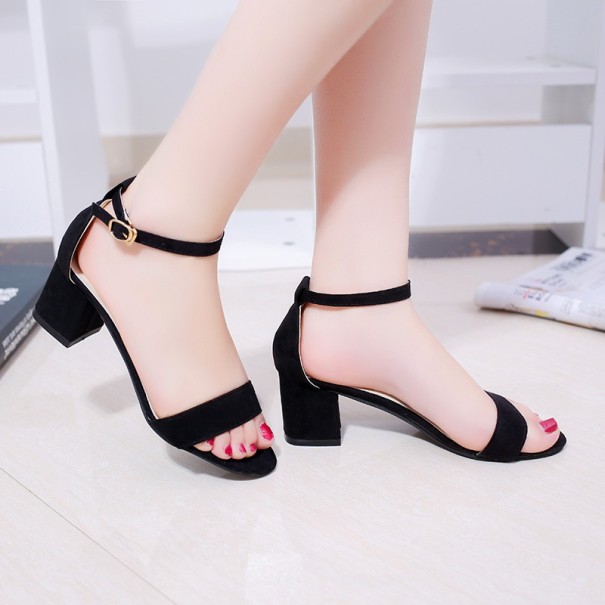 Dames leren sandalen Lara zwart 38