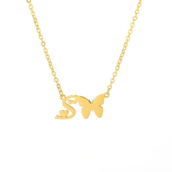 Dames letter- en vlinderketting S