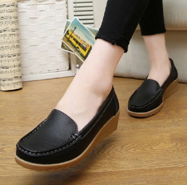 Dames loafers met sleehak zwart 39