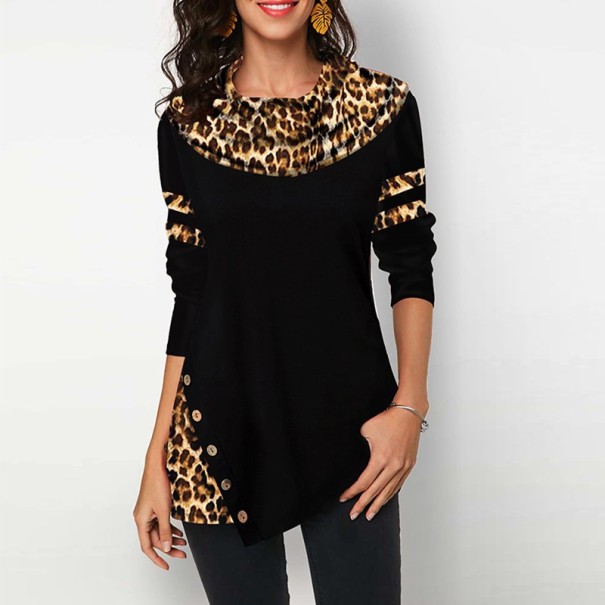 Dames luipaard top A1080 zwart XL