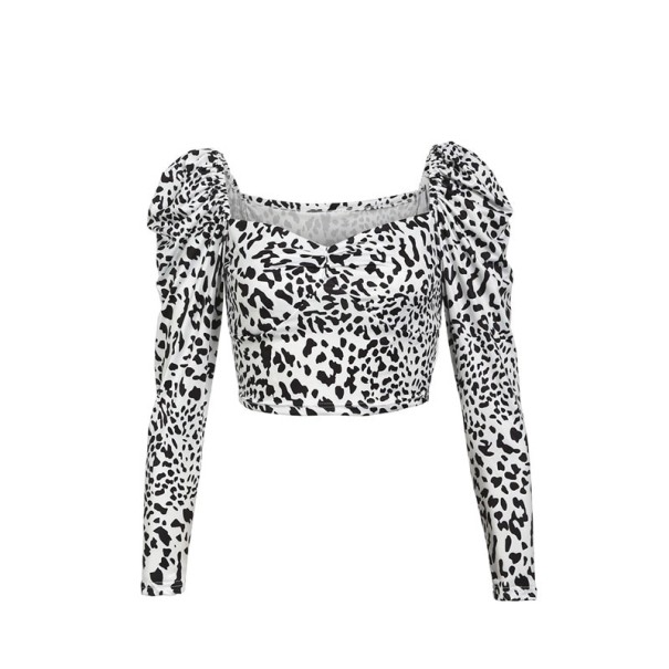 Dames luipaardblouse Hayley wit S