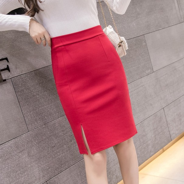 Dames mantelrok met split G62 rood M