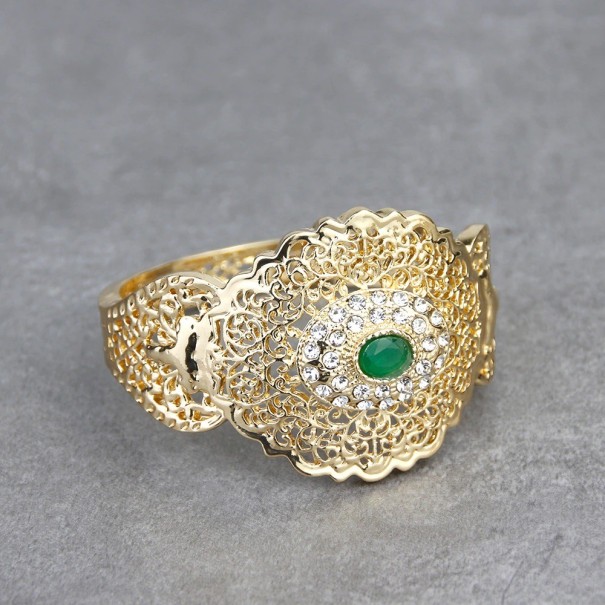 Dames massieve armband H436 groen
