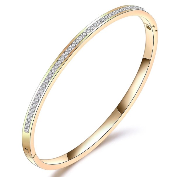 Dames massieve armband met stenen H212 goud 2