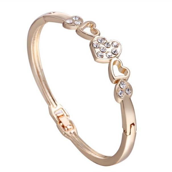 Dames massieve armband met stenen H467 12