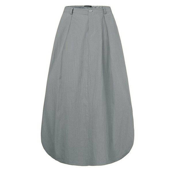 Dames maxi rok met zakken G144 grijs XS