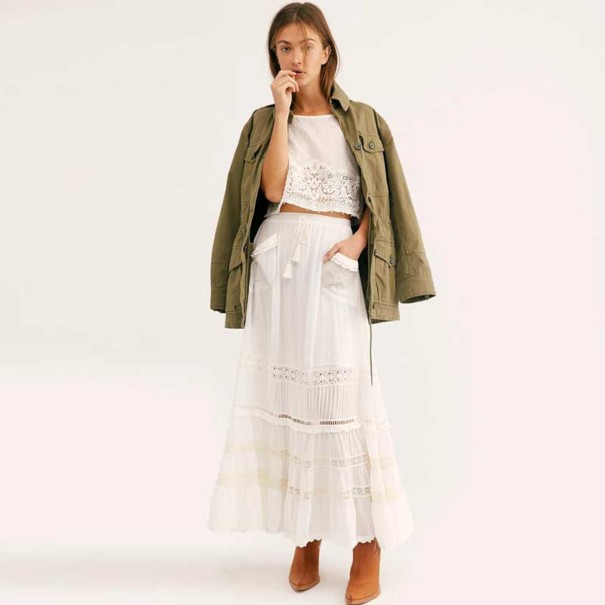 Dames maxi rok wit XS