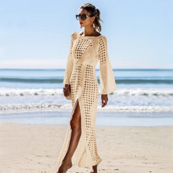 Dames mesh jurk P956 beige