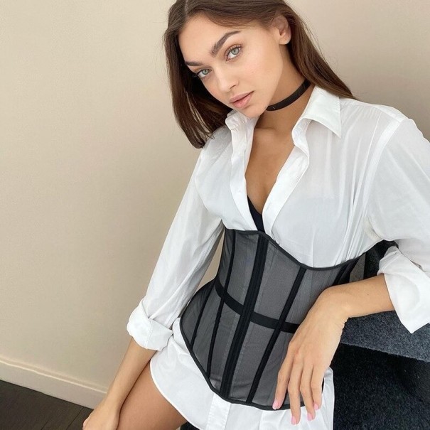 Dames mesh korset zwart M