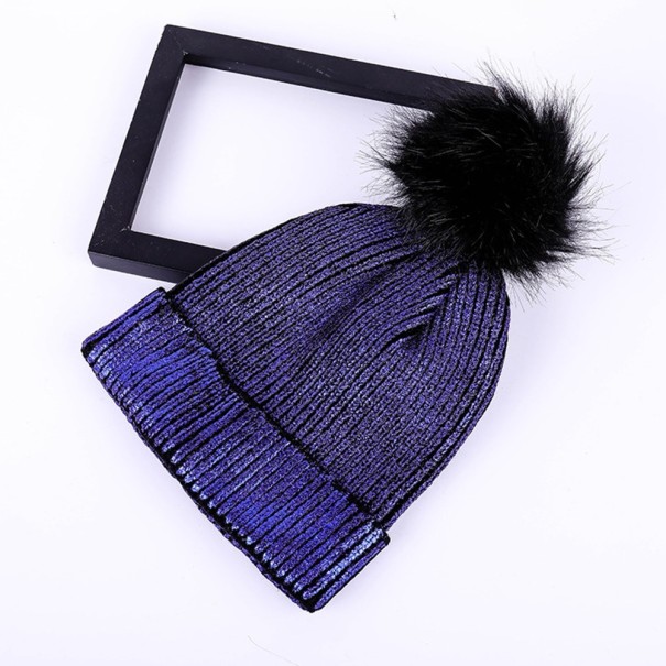 Dames metalen hoed blauw