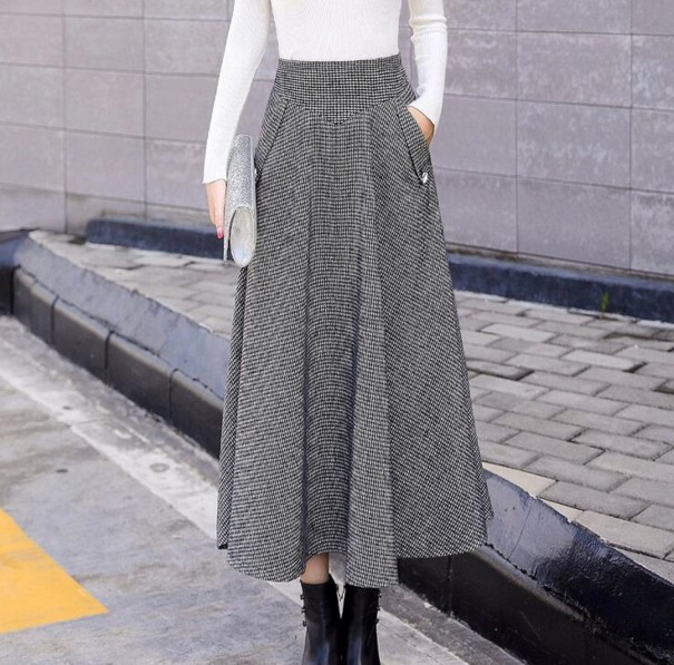 Dames midi rok met zakken A2881 L 1